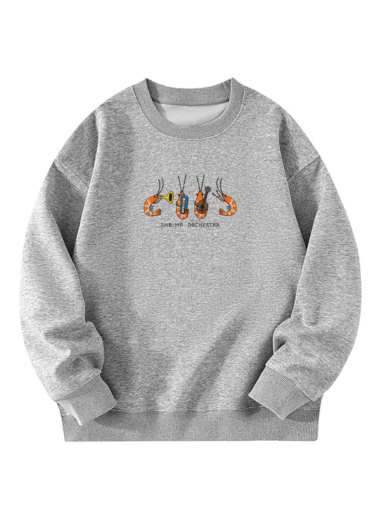 Shrimp Orchestra Embroidered Crewneck Sweatshirt