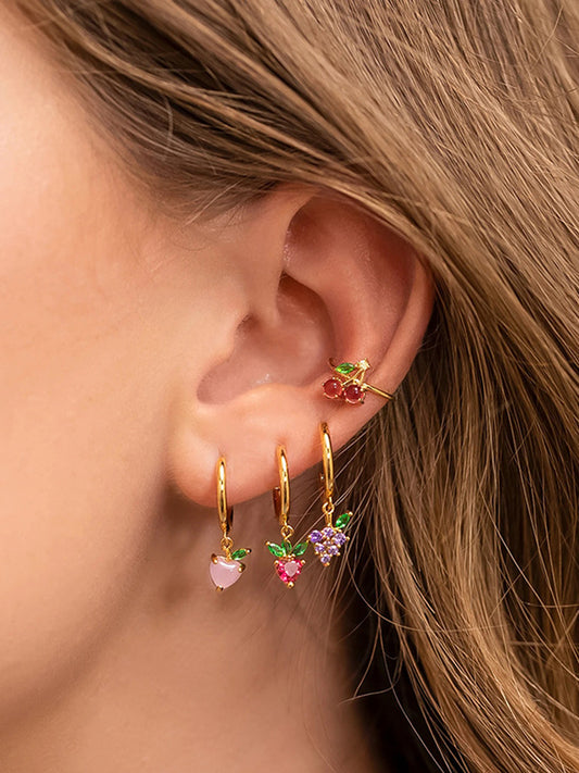Multicolor Zircon Fruit Mix Match Earrings