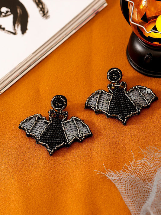 Handmade Beading And Embroidery Halloween Earrings
