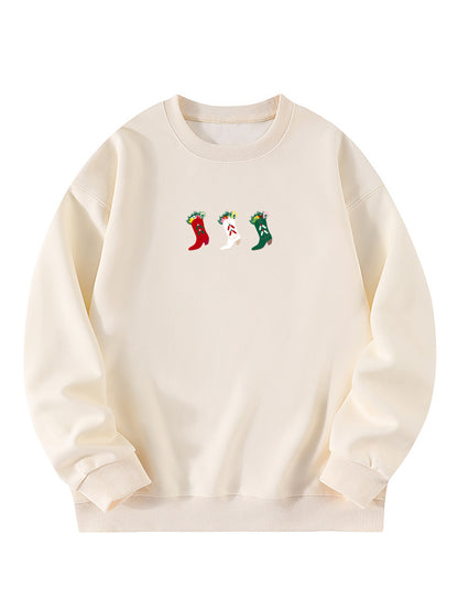 Western Cowgirl Christmas Stocking Embroidered Sweatshirt