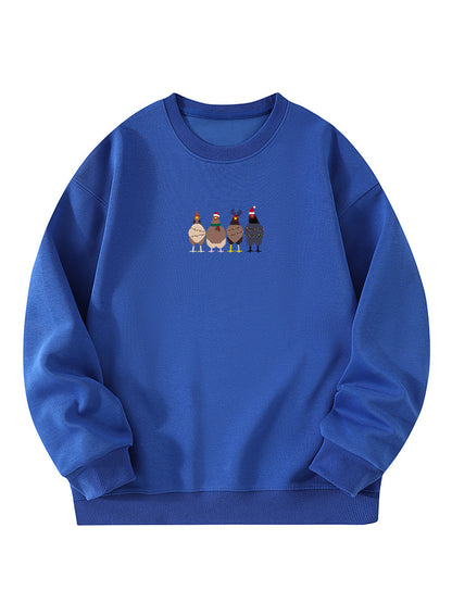 Christmas Chicken Embroidered Sweatshirt