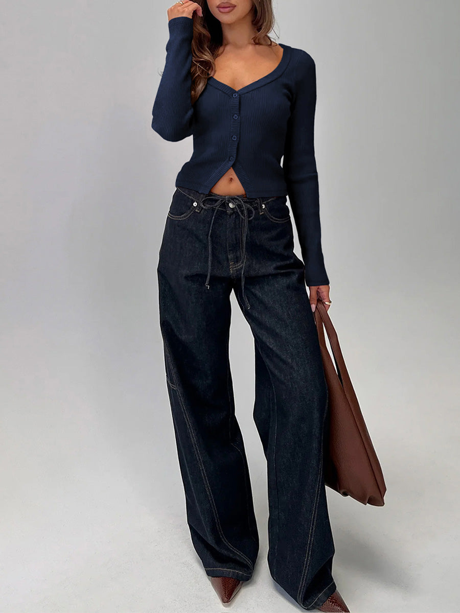 Cardigan à col V pour femmes pour l'automne et l'hiver