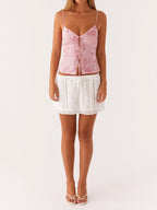 Women's Sequin Embroidered Back Tie Vest